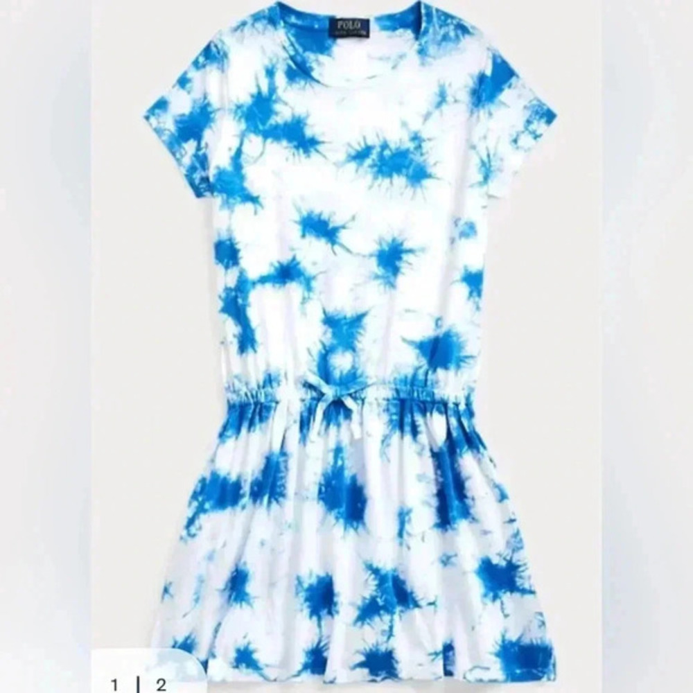 Polo Ralph Lauren Girls Blue Tie-Dyed Dress